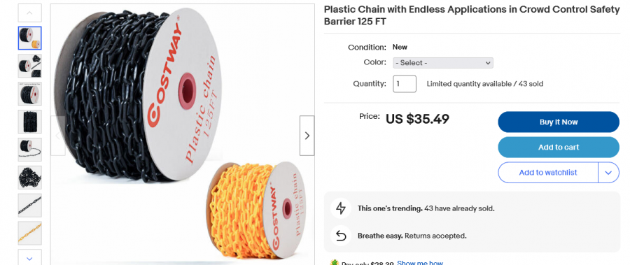 Attached picture Screenshot 2023-09-12 at 18-04-19 Plastic Chain with Endless Applications in Crowd Control Safety Barrier 125 FT eBay.png